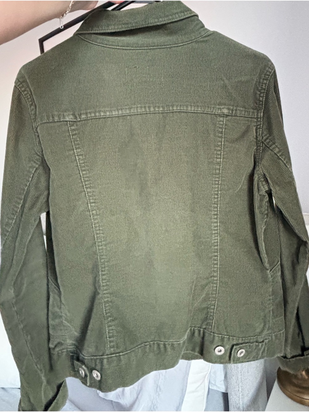 Women’s Olive Green Corduroy Jacket - Classic Workwear Style - Picture 2 of 3